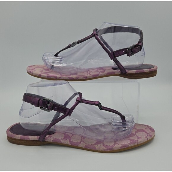 Coach Metallic Purple Women's Gladiator Sandals Things Womens Size 11B EUC - Picture 1 of 7